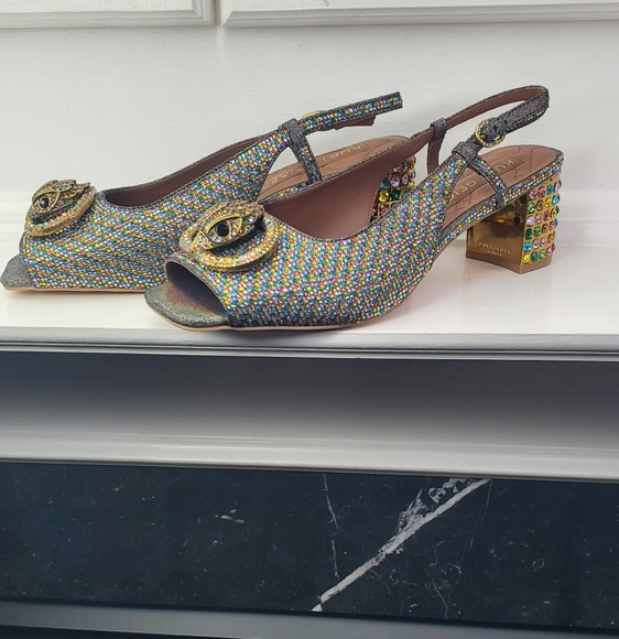 Kurt Geiger Multicolor Embellished Heels with Gold Details - Picture 2 of 7